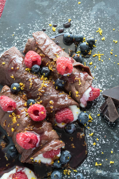 istock Chocolate Crepes filled with Ricotta and Mixed Berries 980269454