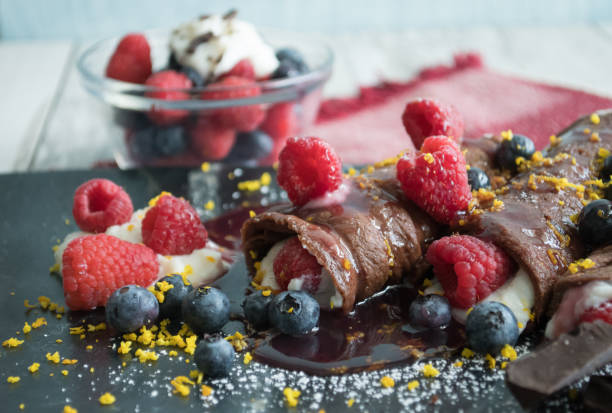 istock Chocolate Crepes filled with Ricotta and Mixed Berries 980269484