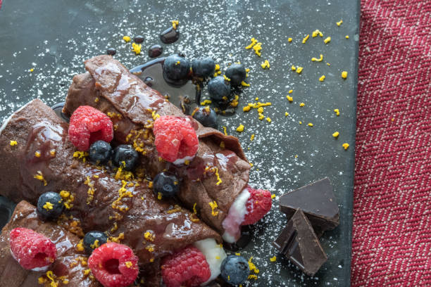 istock Chocolate Crepes filled with Ricotta and Mixed Berries 980269488