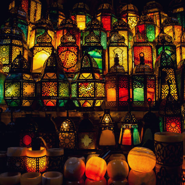 istock lighting with colors on muslim style's lantern 980272596