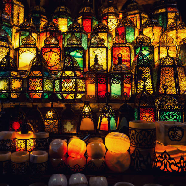 istock lighting with colors on muslim style's lantern 980272600