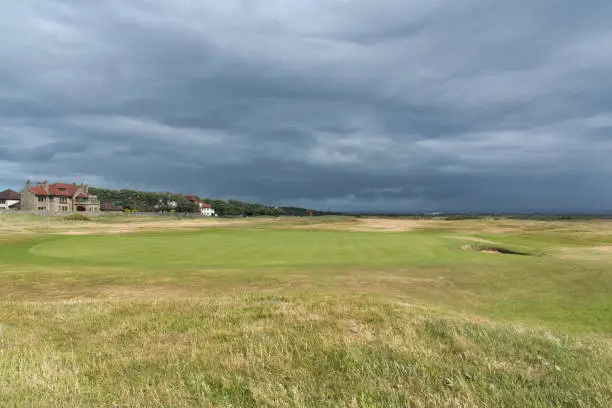 View of the 16th hole of Royal Troon Golfclub, Troon, United Kingdom