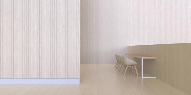 istock Dining bar Display minimal and wall wood Texture - luxury modern 980296548