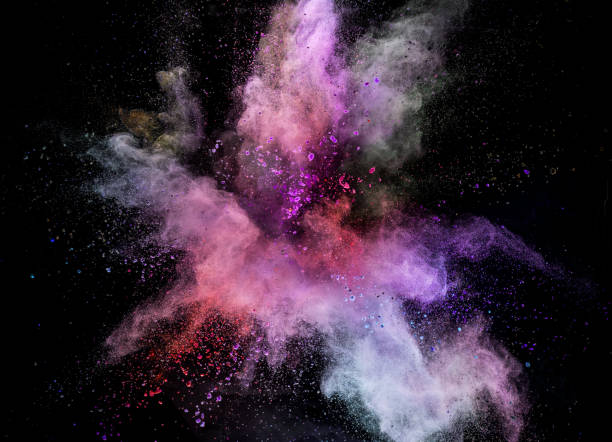 istock Colored powder explosion isolated on black background 980300626