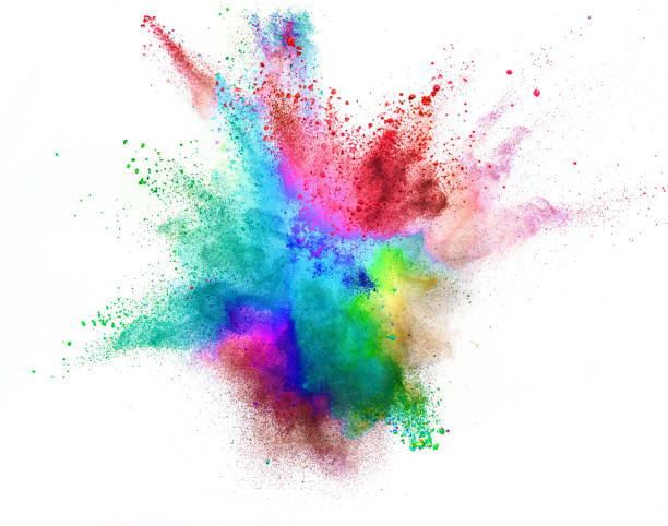 istock Colored powder explosion isolated on white background 980300840