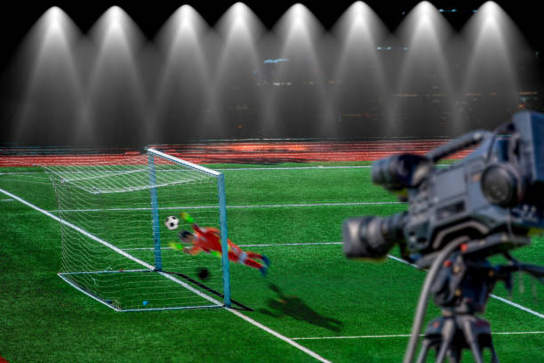 Video Assistant Referee VAR System for football. Video Assistant Referee VAR System for football. replay photos stock pictures, royalty-free photos & images