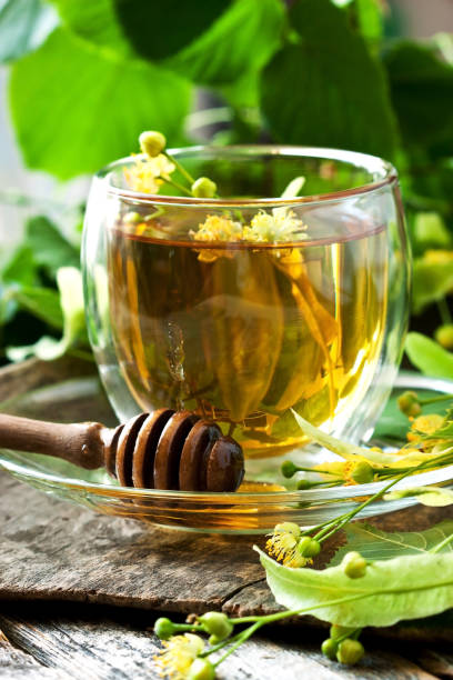istock Linden tea in  transparent glass 980310388