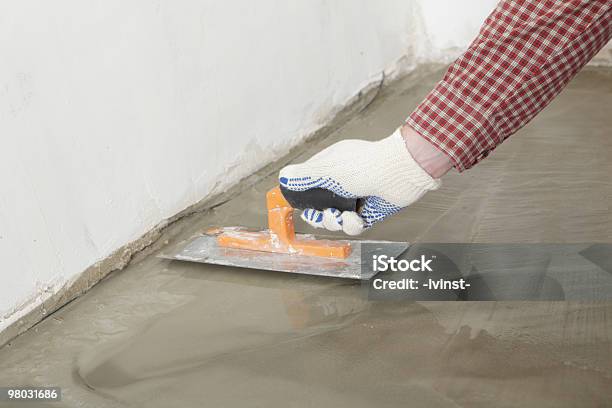 Floor Smoothing Stock Photo - Download Image Now - Activity, Blue-collar Worker, Cement