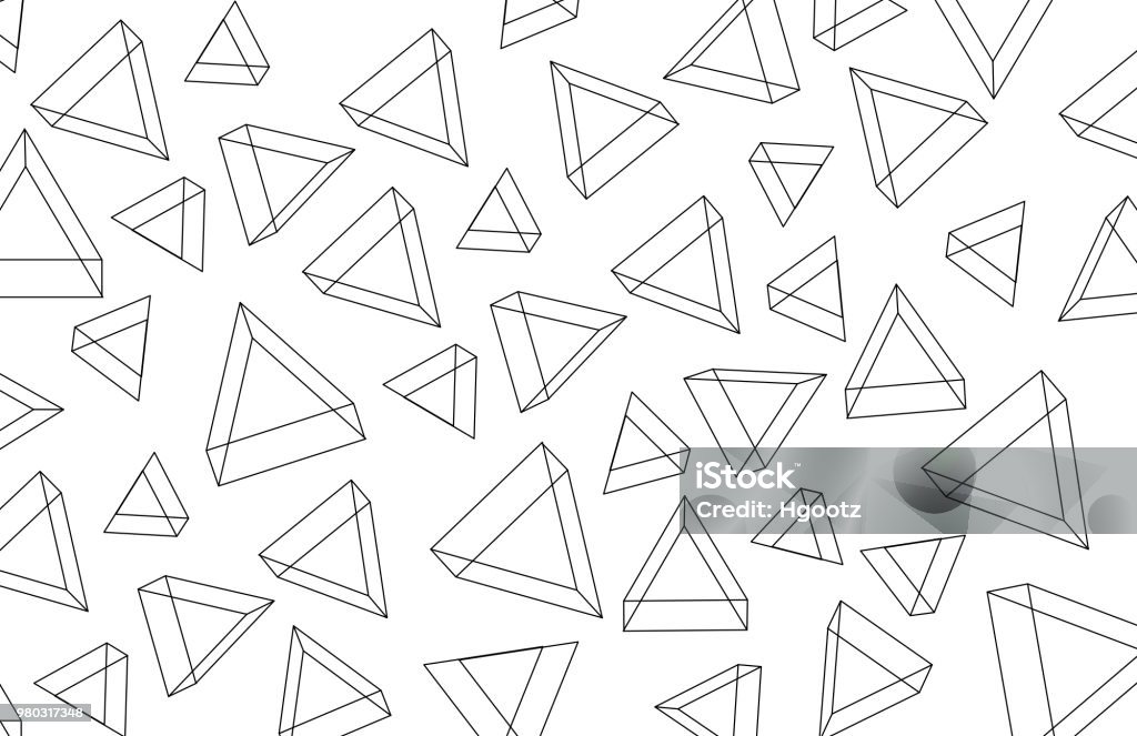 Three Triangle Pattern 3d Triangle Pattern Stock Illustration - Download Image Now - Abstract ...