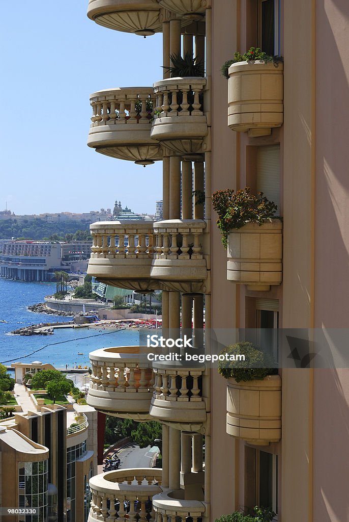 Mónaco redondo varanda e mar azul - Royalty-free Mónaco Foto de stock