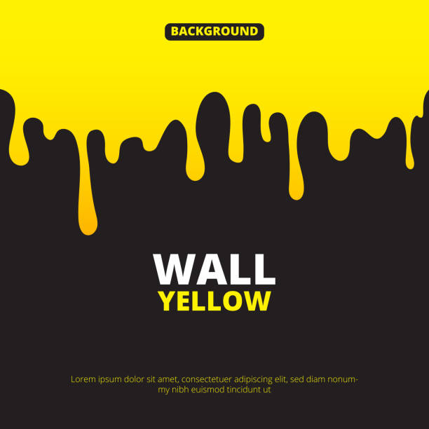hintergrund illustration mit gelber farbe tropft - glitschig stock-grafiken, -clipart, -cartoons und -symbole