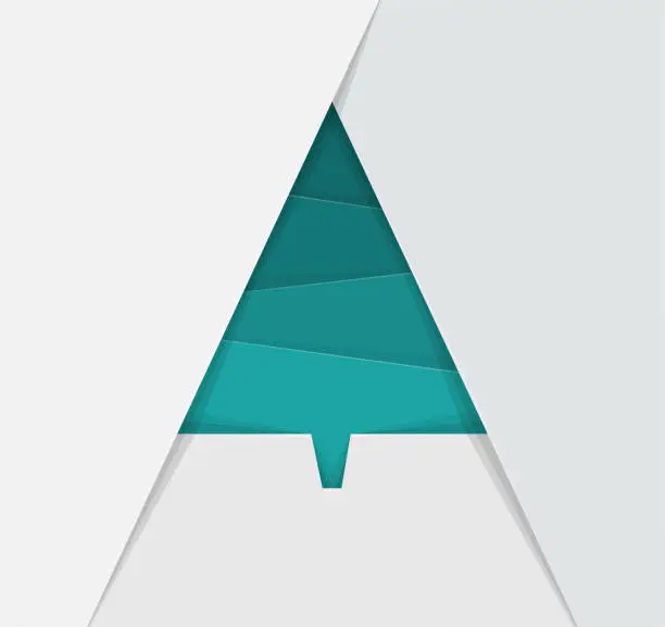 Vector illustration of Geometric, paper Christmas tree