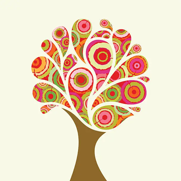 Vector illustration of Fancy tree