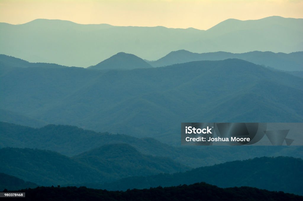 Layers of Blue Ridge Mountains Layers of Blue Ridge Mountains from the Blue Ridge Parkway in Western North Carolina. Appalachia Stock Photo