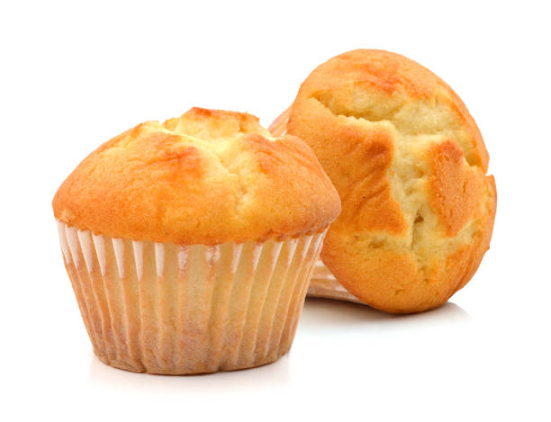 美味しいマフィンケーキ、白で分離 - muffin ストックフォトと画像