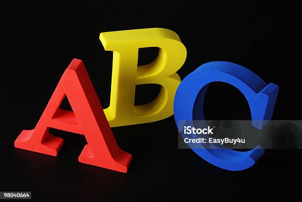 Letters Abc Stock Photo - Download Image Now - Alphabet, Alphabetical Order, Black Background