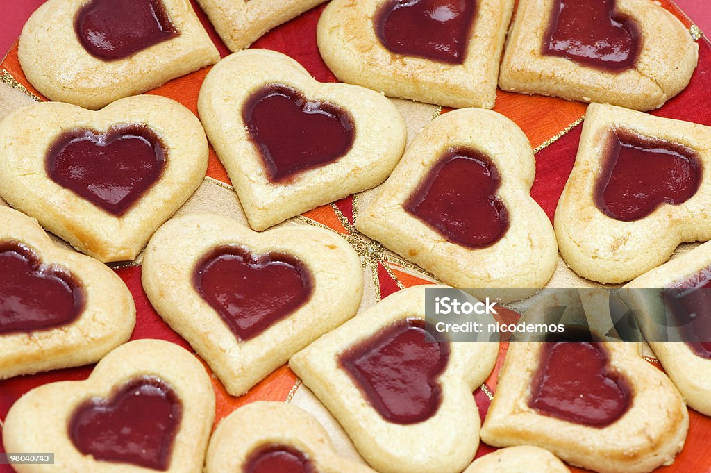 Close-up de coração Coockies - Foto de stock de Biscoito royalty-free