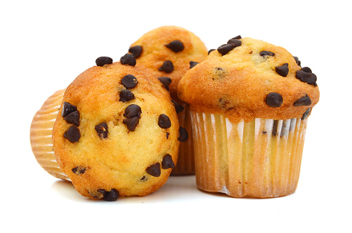 chocolate muffin isolated on a white background