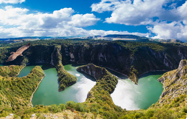 istock Meanders of river Uvac on sunny day, Serbia. 980431748