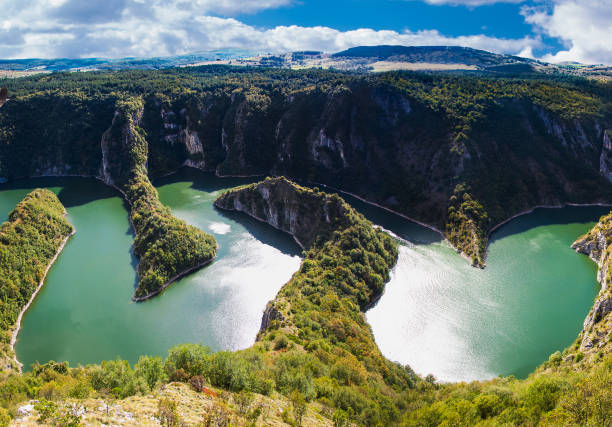 istock Meanders of river Uvac on sunny day, Serbia. 980431750