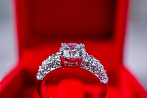 istock engagement wedding diamond ring in red jewelry gift box 980432094