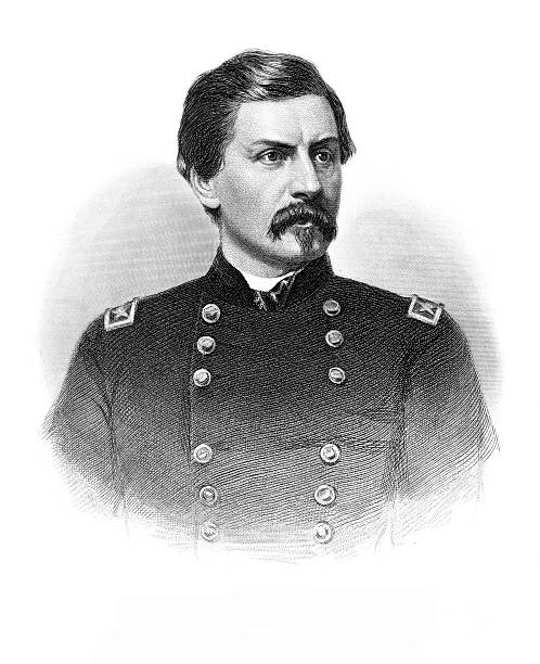 Portrait of Major General George B. McClellan, 1864  abraham lincoln photos stock illustrations