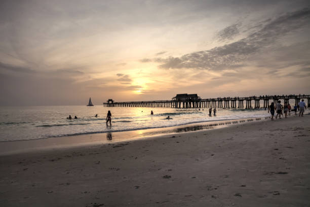 istock Hazy sunset over the Naples Pier 980461236