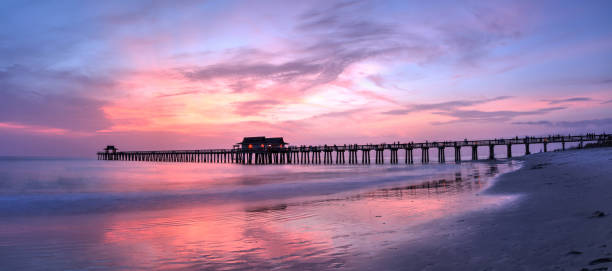 istock Pink and purple sunset over the Naples Pier 980461868