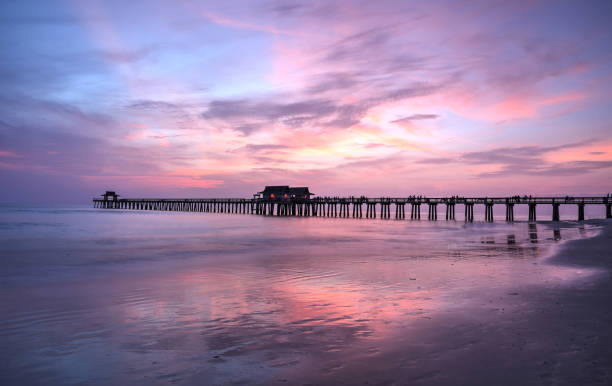 istock Pink and purple sunset over the Naples Pier 980461904