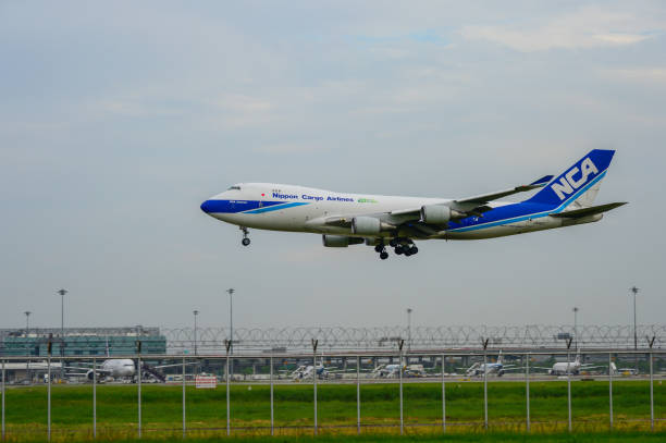 Bangkok, Thailand - July 30, 2017: Nippon Cargo Airlines Plane landing to runways at suvarnabhumi international airport in Bangkok ,Thailand. Bangkok, Thailand - July 30, 2017: Nippon Cargo Airlines Plane landing to runways at suvarnabhumi international airport in Bangkok ,Thailand. This airport is one of the most populated airports in the world. nippon cargo airlines photos stock pictures, royalty-free photos & images