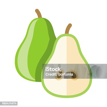 istock Pear Flat Design Fruit Icon 980474974