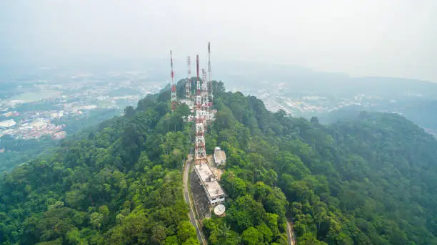pollution of smoked cloud from wild fire in Sumatra island Indonesia cover radio and television Station on the Mountain and all southern of Thailand.