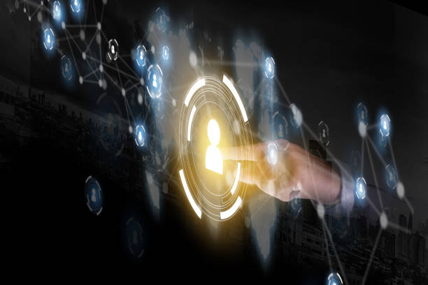 istock Businessman touching network  data  people international networking communication customer 980480420