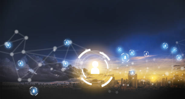 istock Businessman touching network  data  people international networking communication customer 980480516
