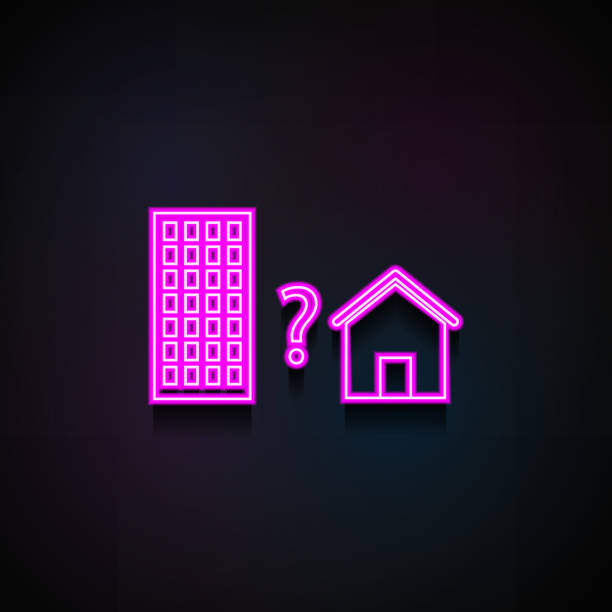 istock apartment or house icon. Element of Minimalistic  icons for mobile concept and web apps. Neon apartment or house icon can be used for web and mobile 980515110