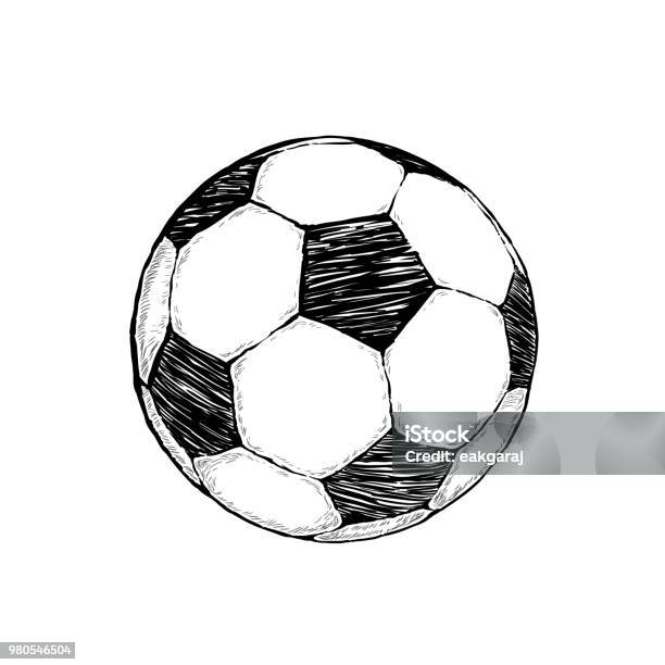 Football Icon Sketch Or Soccer Drawing In Doodles Style Handdrawn In Minimalism Stock Illustration - Download Image Now