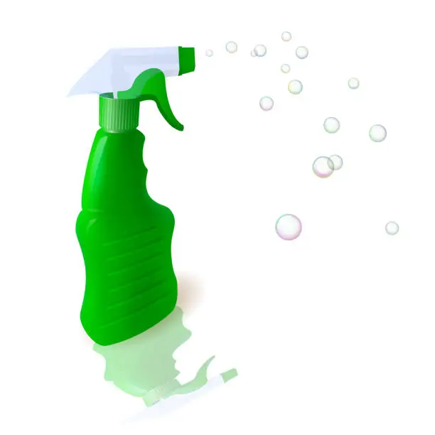 Vector illustration of Bottle with sprayer.