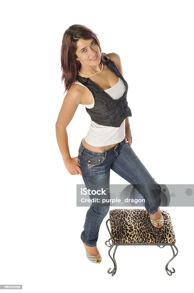 attractive young woman on a stool   Adult Stock Photo