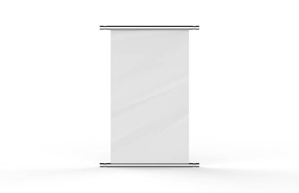 istock Blank scrolls of white paper on isolated white background, 3d illustration 980602098