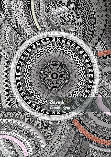 Graphic Ornamental Background Stock Illustration - Download Image Now - Abstract, Backgrounds, Black Color