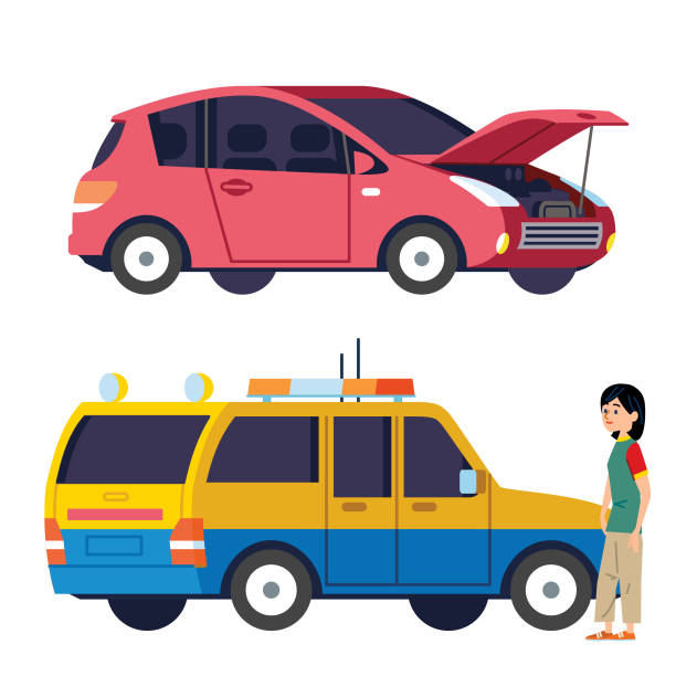 Broken Down Auto And Rescue Service Stock Illustration - Download Image Now - Car, Car Ownership, Side View - iStock Broken Down Auto And Rescue Service Stock Illustration - Download Image Now - Car, Car Ownership, Side View - iStock