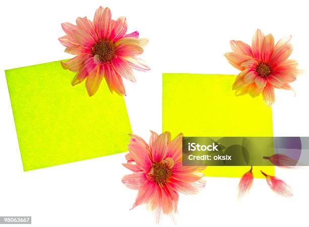 Stickers With Flowers Stock Photo - Download Image Now - Cardboard, Color Image, Copy Space