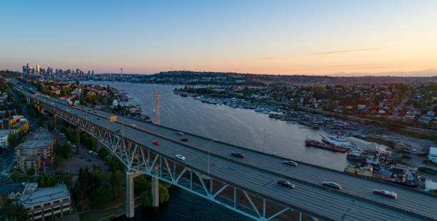 istock Interstate 5 Seattle Bridge Aerial Overview of City 980642890