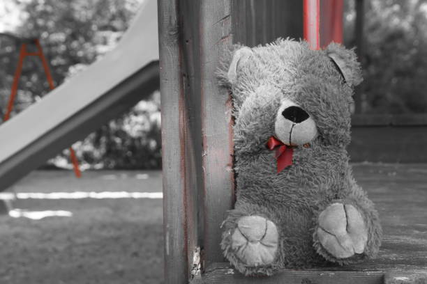 istock Play hide and seek with a teddy bear 980647642
