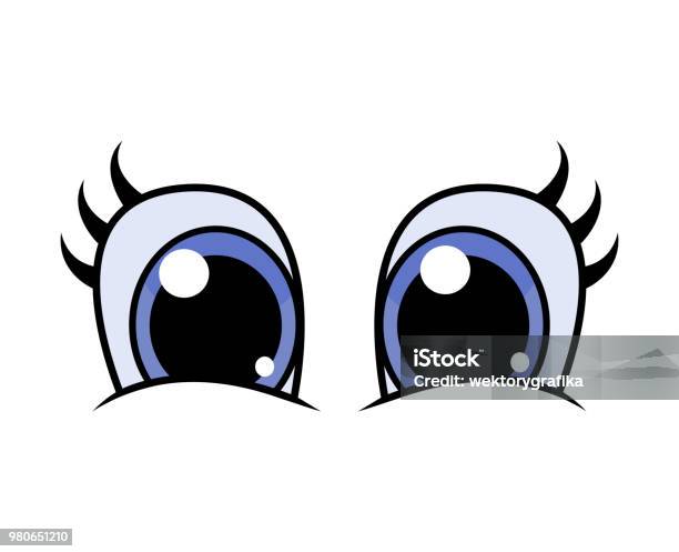 Ilustración de Ojos De Personaje De Dibujos Animados Con Pestañas Vector  Diseño Aislado En Blanco y más Vectores Libres de Derechos de Ojo - iStock