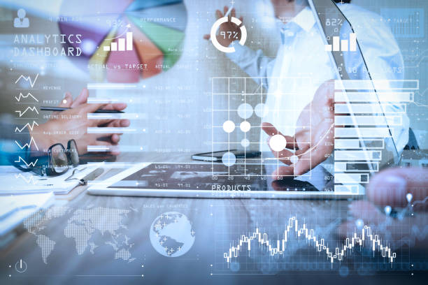 istock Businessman making presentation with his colleagues and business strategy digital layer effect at the office as concept 980654634