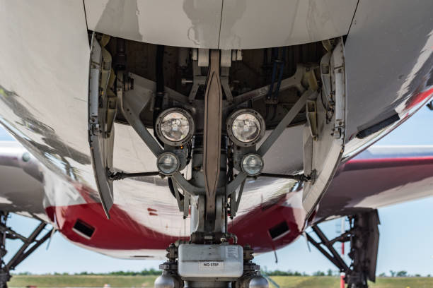istock Headlights of Boeing aircraft 980654784