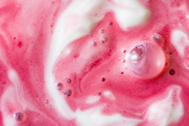istock Dairy dessert with sour cream and cherry juice 980655546