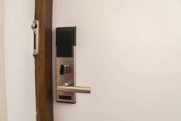 istock smart bedroom key lock in hotel for key card 980655668