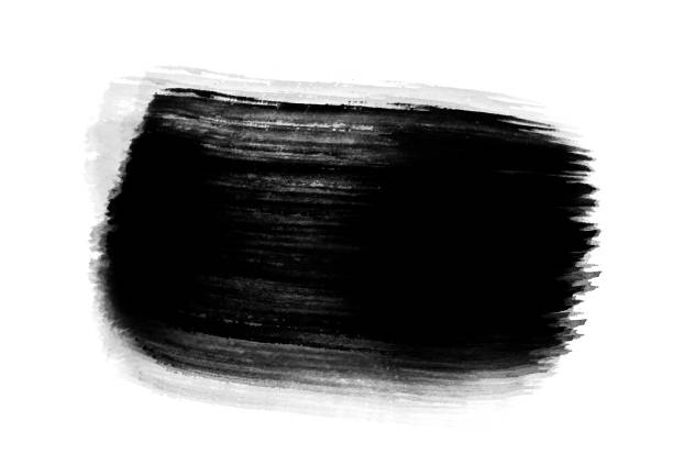 istock Black color ink graphic brush strokes design effect element for background 980659006